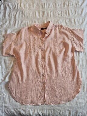 Lauren Ralph Lauren women's 1X light pink Black Label 100% Linen EUC